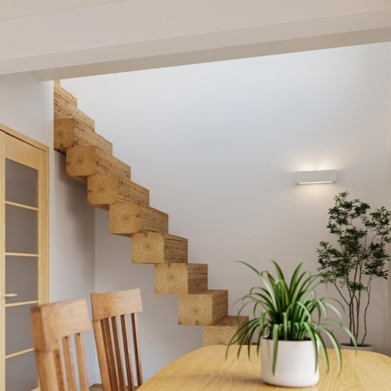 Applique rettangolare di gesso bianco