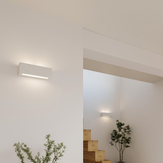 Applique rettangolare di gesso bianco