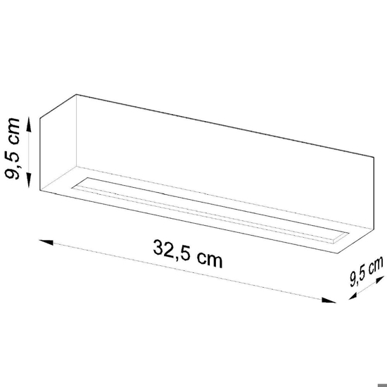 Applique rettangolare di gesso bianco