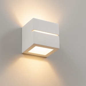 Applique moderna cubo di gesso bianco pitturabile per interni