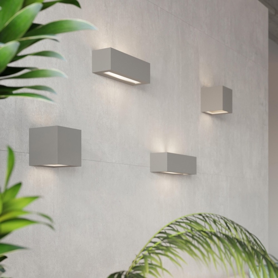 Applique di gesso grigio rettangolare 