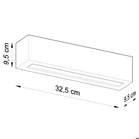 Applique di gesso grigio rettangolare 