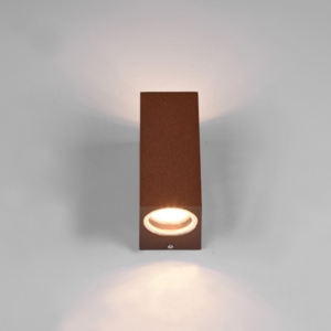 Applique da esterno moderno quadrato marrone corten
