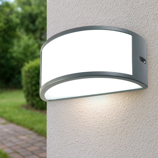 Applique da esterno curva grigio antracite