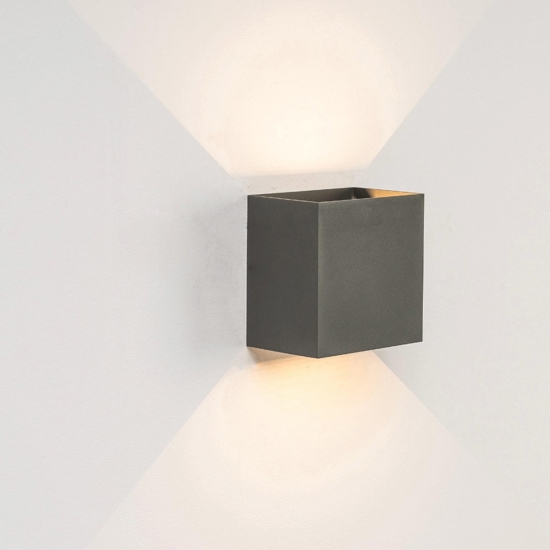 Applique cubo 20w 3000k xl led grigio antracite per esterno