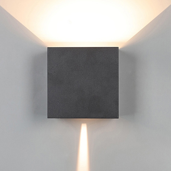 Applique cubo 20w 3000k xl led grigio antracite per esterno