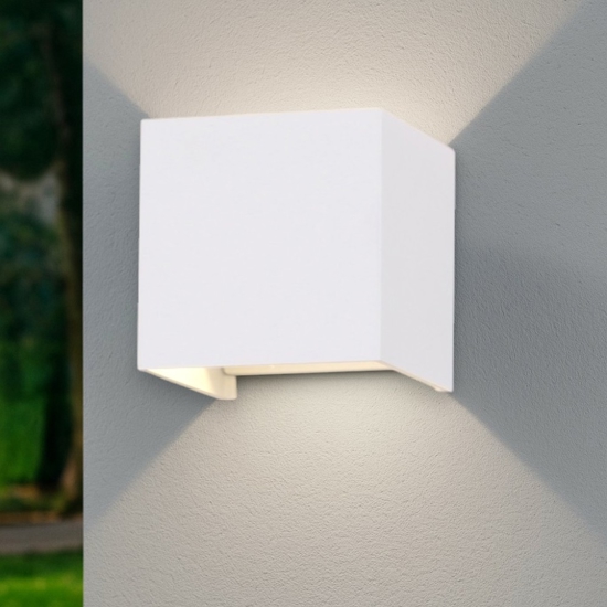 Applique 20w 3000k cubo bianco xl led da esterno