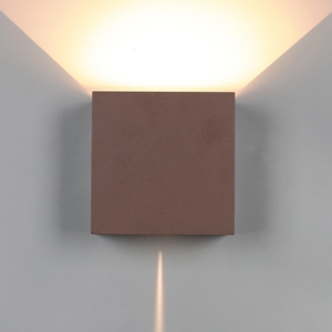Applique cubo 20w 3000k xl corten marrone da esterno