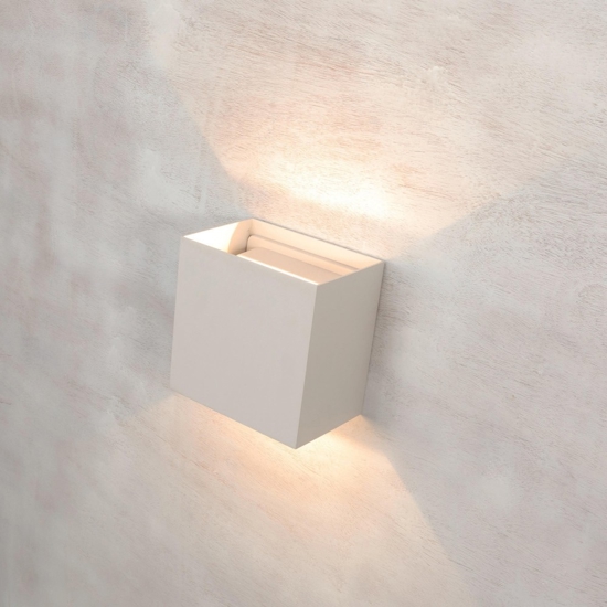Applique 20w 4000k cubo xl da esterno bianco led moderna