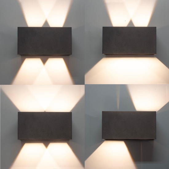 Applique 24w 3000k rettangolare antracite da esterno moderna