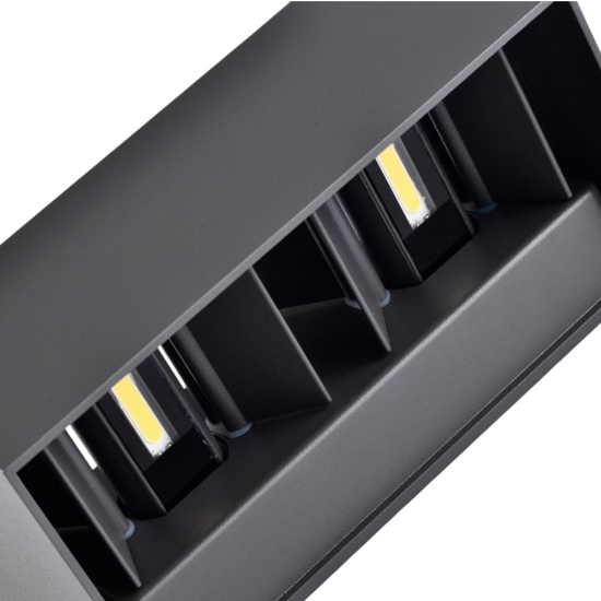 Applique 24w 3000k rettangolare antracite da esterno moderna