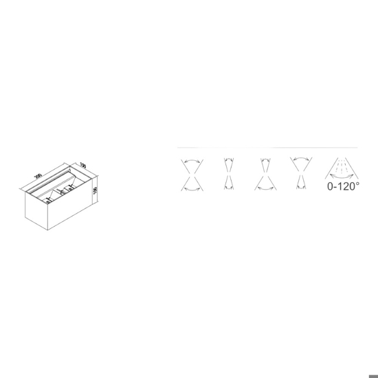 Applique 24w 3000k rettangolare antracite da esterno moderna