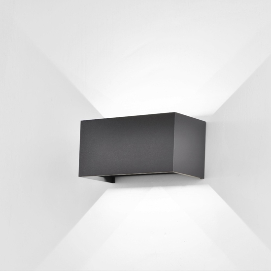 Applique da esterno 24w 4000k antracite moderna rettangolare
