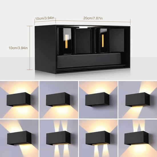 Applique da esterno 24w 4000k antracite moderna rettangolare