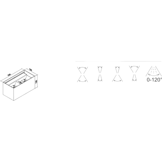 Applique da esterno 24w 4000k antracite moderna rettangolare