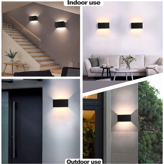 Applique da esterno nero led 24w 4000k rettangolare fasci luce orientabili