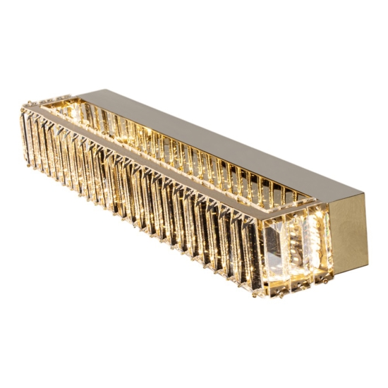 Applique led 3500k oro cristalli trasparenti