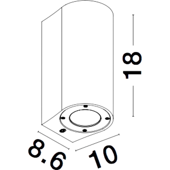 Applique da esterno pietra arenaria bianco cilindro