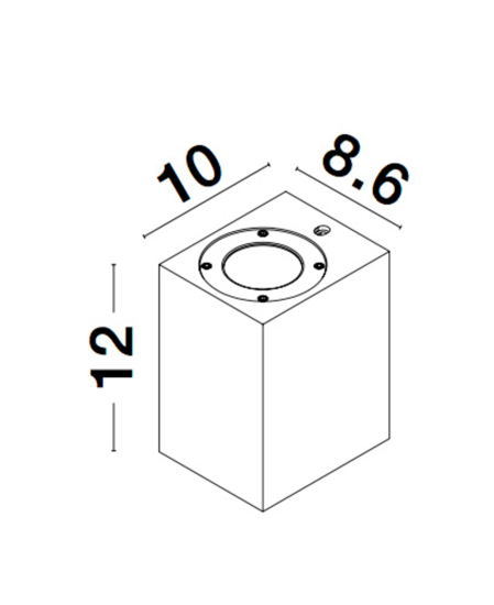 Applique da esterno cubo cemento 