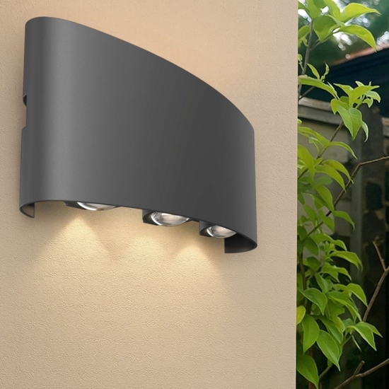 Applique da esterno  nero moderno 6w 3000k maytoni strato