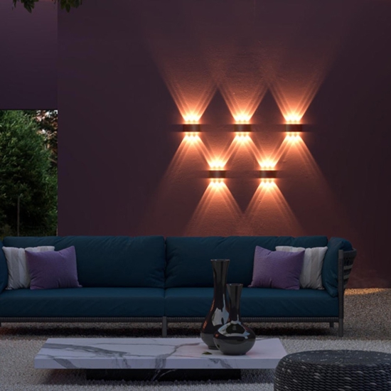 Applique da esterno  nero moderno 6w 3000k maytoni strato