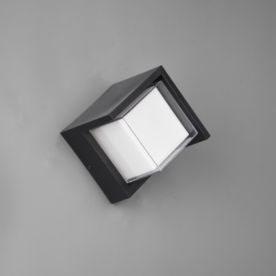Applique per esterno nero 8w 3000k quadrato anti corrosione