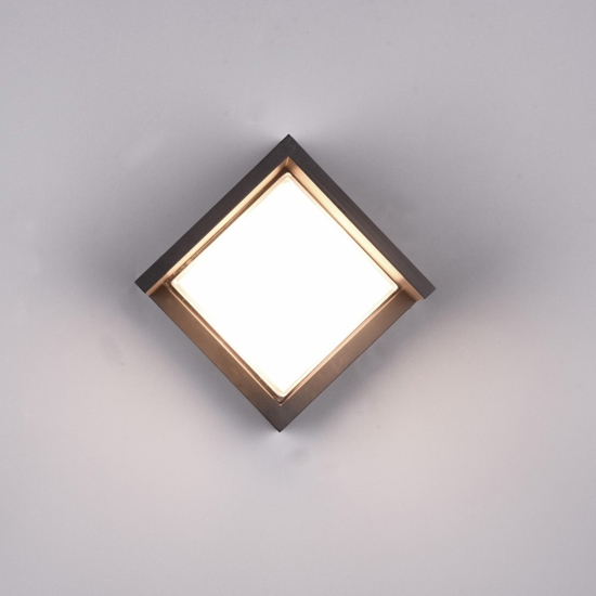 Applique per esterno nero 8w 3000k quadrato anti corrosione