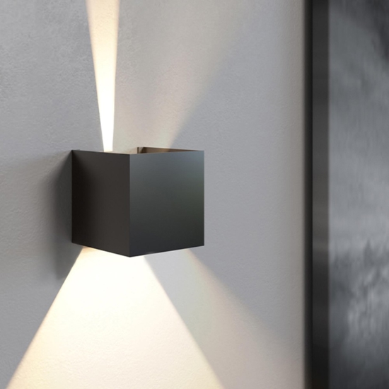 Applique da esterno cubo isyluce 16w 3000k nero