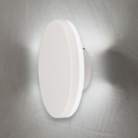 Applique da esterno disco bianco led 9,6w 3000k