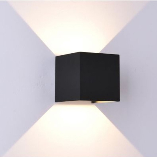 Applique da esterno led 20w 3000k cubo xl nero