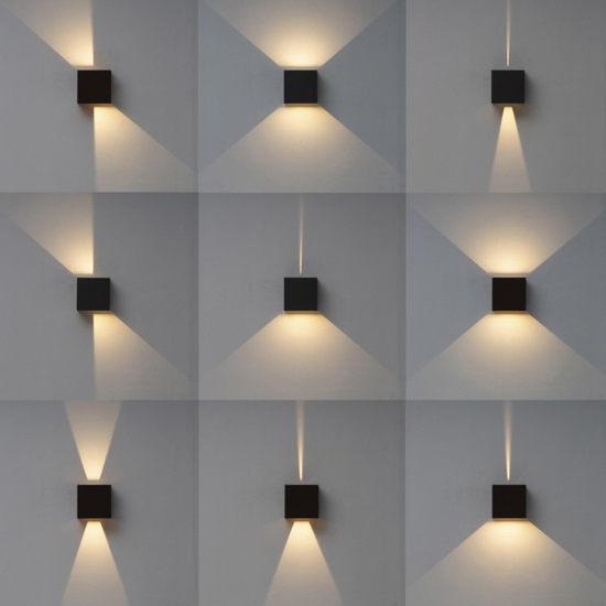 Applique da esterno led 20w 3000k cubo xl nero