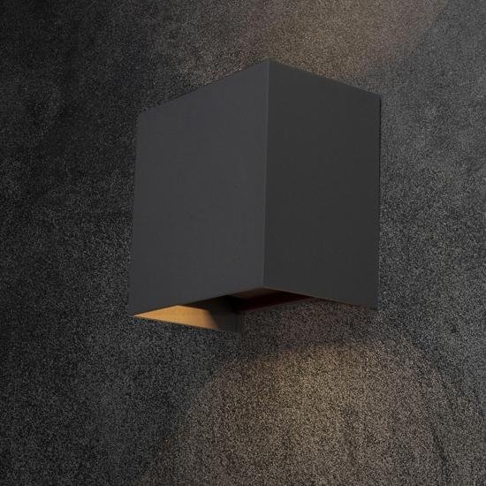 Applique da esterno led 20w 3000k cubo xl nero
