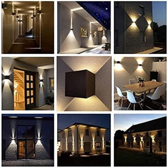 Applique da esterno led 20w 3000k cubo xl nero
