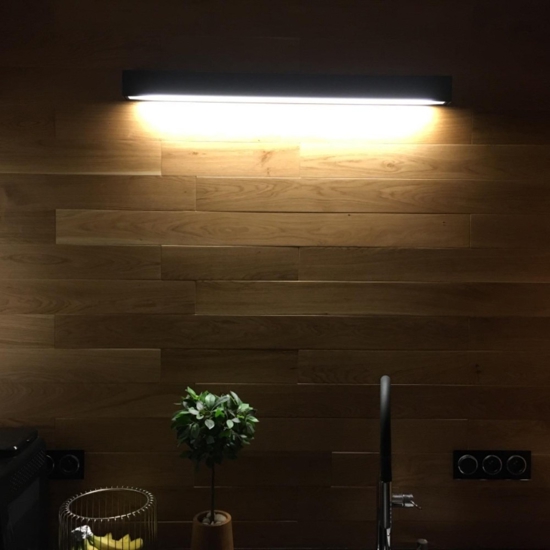 Applique da parete rettangolare grafite led 16w 3000k