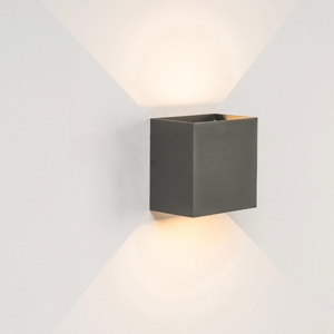 Applique 20w 4000k antracite per esterno cubo xl moderna