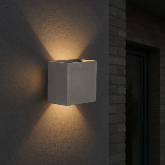 Applique 20w 4000k antracite per esterno cubo xl moderna