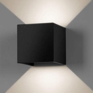 Applique per esterni led 20w 4000k cubo xl nero moderna