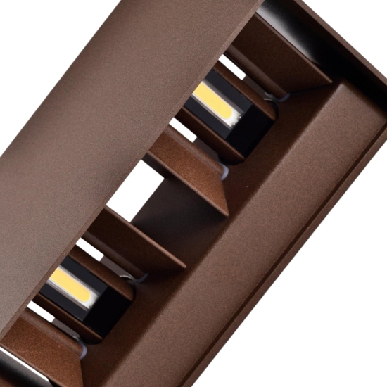 Applique da esterno led 24w 4000k corten rettangolare