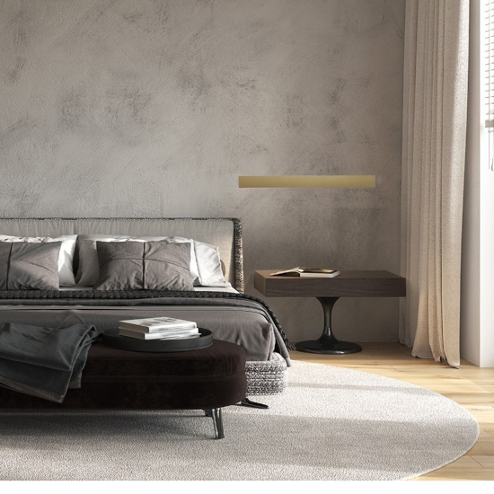 Applique rettangolare 90cm oro led 36w 3000k moderna