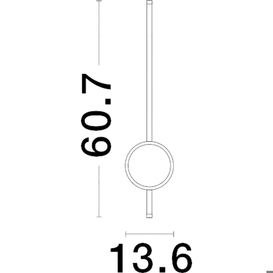 Applique moderna design da parete bacchetta bianca led