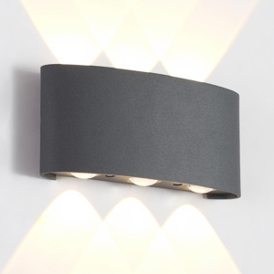 Maytoni strato applique da esterno moderno antracite led 6w 3000k