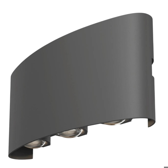 Maytoni strato applique da esterno moderno antracite led 6w 3000k