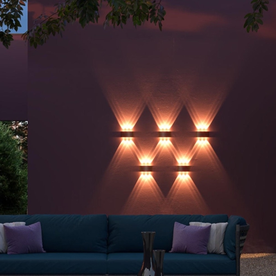 Maytoni strato applique da esterno moderno antracite led 6w 3000k