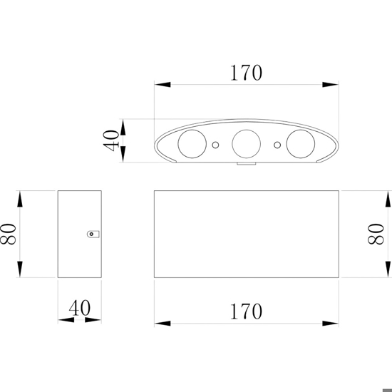 Maytoni strato applique da esterno moderno antracite led 6w 3000k