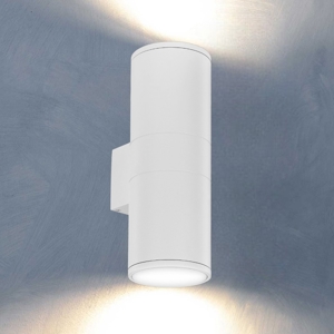 Gun ap2 big applique per esterno ip44 ideal lux cilindro bianco luce up&down