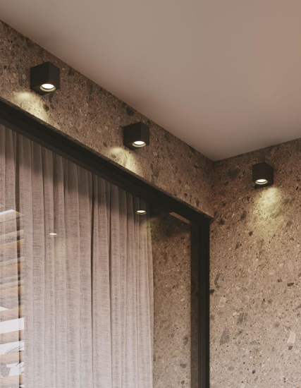 Up ap1 ideal lux applique da esterno ip44 cubo nero luce mono emissione