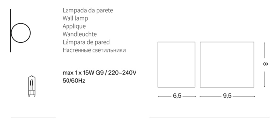 Up ap1 ideal lux applique da esterno ip44 cubo nero luce mono emissione