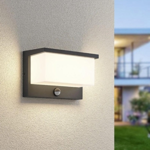 Applique da esterno led 3000k moderna antracite con sensore di movimento