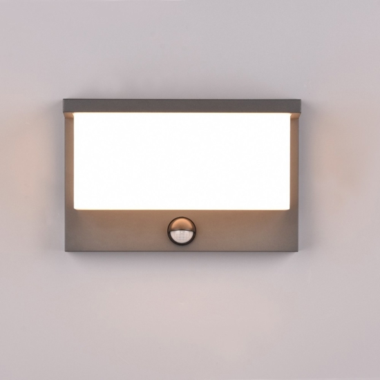 Applique da esterno led 3000k moderna antracite con sensore di movimento