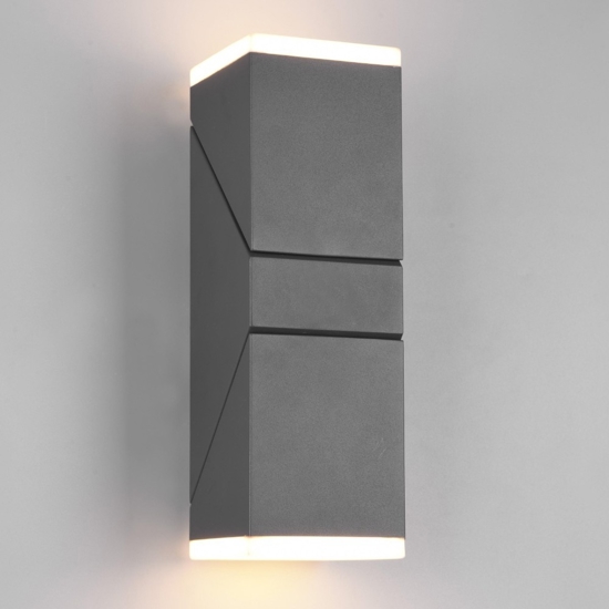Applique luci orientabili per esterno led 14w 3000k antracite moderna